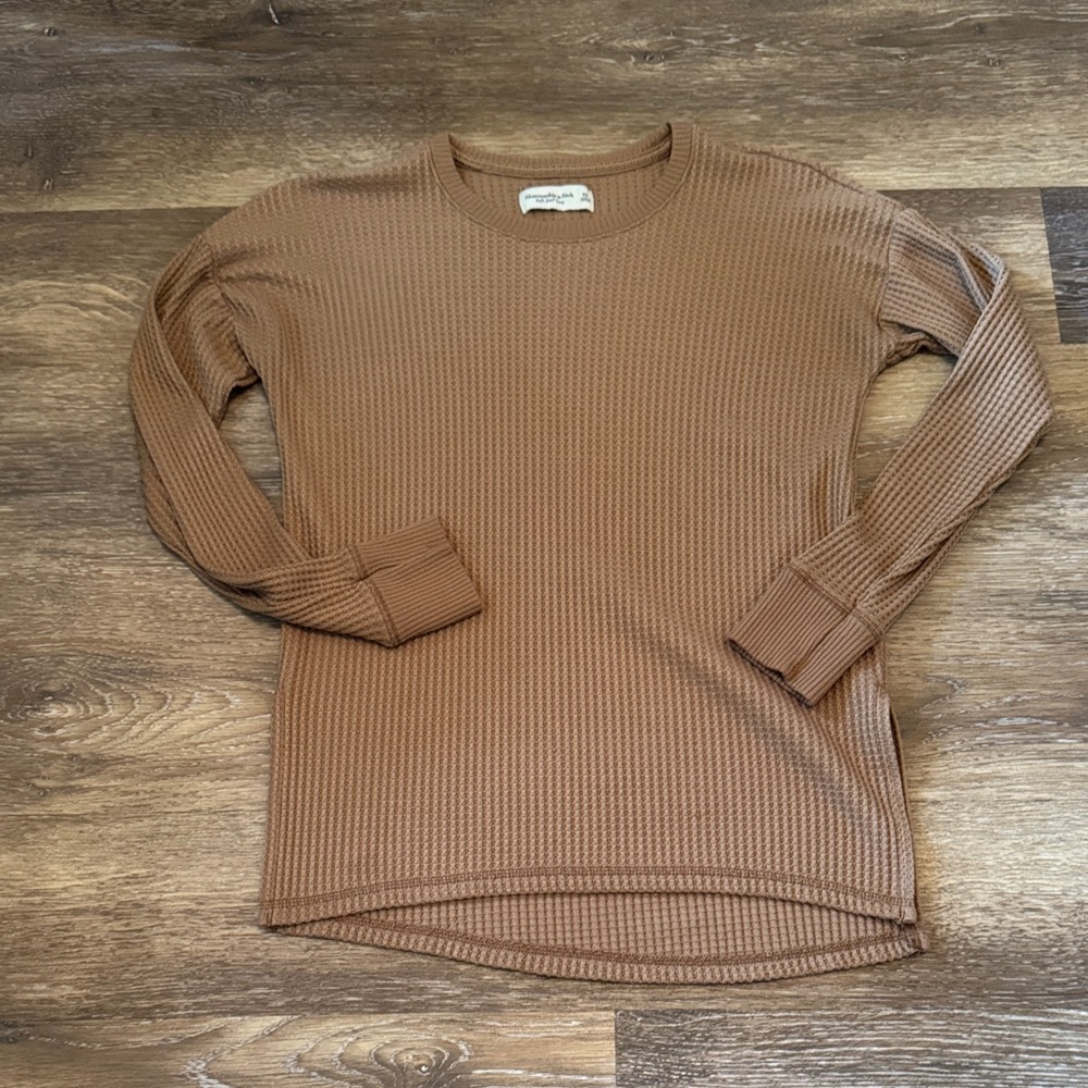 Abercrombie & Fitch Tan Waffle Knit Sweater